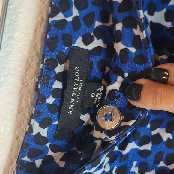 Ann Taylor blue & black spotted Trouser Pants size 6 - Picture 6 of 10
